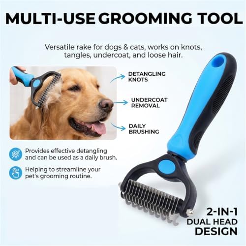 Pet Pro 2-in-1 Double-Sided Pet Grooming Tool, Pet Hair Remover - Image 6