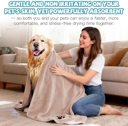 Puomue Microfiber Dog Towels for Drying Dogs, Super Absorbent and Soft Pet - Image 5
