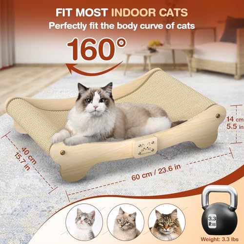 NOCOEX Sisal Cat Scratcher Bed: Wood Scratch Board Hammock - Image 3
