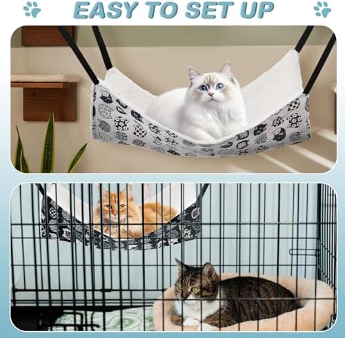 4 Pcs Cat Hammock for Cage Reversible Hanging Pet Bed - Image 6