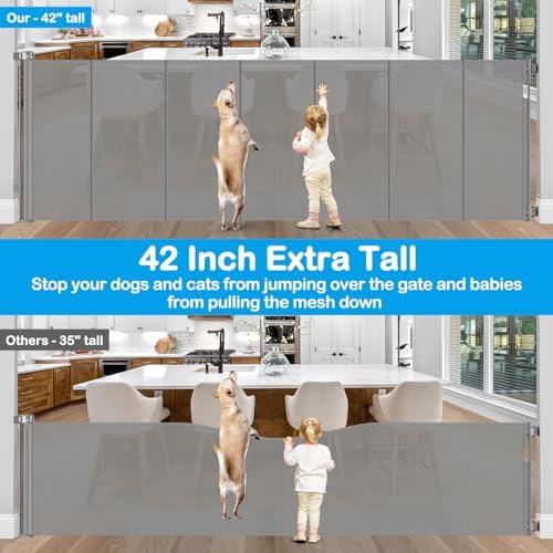 Reinforced 42" Extra Tall X 159" Extra Wide Baby Gate Retractable Baby Gates - Image 4