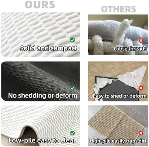 TYUU Bathroom Runner Rugs, Long Bath Mat Runner Washable Thin Quick Dry Low - Image 5