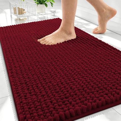 OLANLY Thick Chenille Absorbent Bathroom Rugs Mat 30x20 by OLANLY