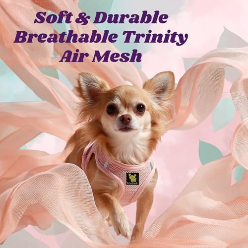 EcoBark XXS Dog Harness, Soft Step in Teacup Puppy Mesh Vest, Baby Pink - Image 4
