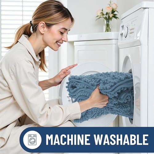 Smiry Bathroom Rugs 50X30, Extra Soft Rubber Backing Chenille Bath Mats - Image 6
