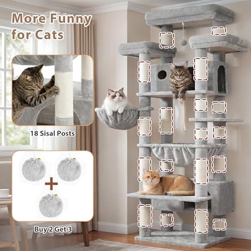 Gitelsnour Cat Tree, Big Condo & Hammock GCT030W - Image 6