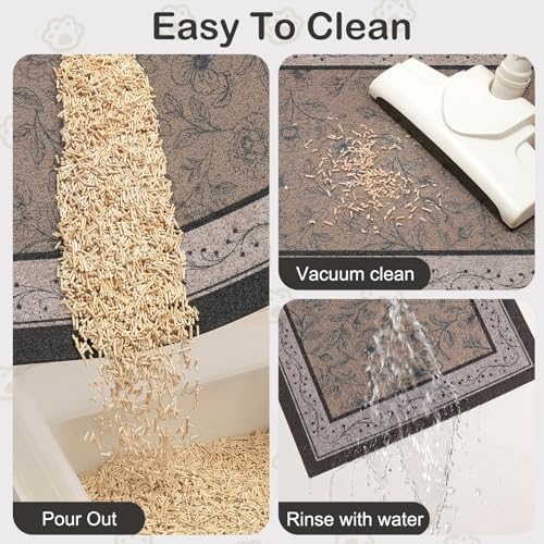 Glittme Cat Litter Mat 24"x15" Non-Slip Washable Trapping Mat - Image 3