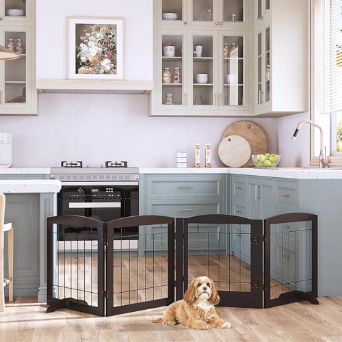 PAWLAND Dog Gate Indoor with Door, Freestanding Pet Gate - Image 2