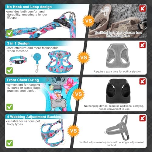 BEAUTYZOO Step in Dog Harness Collar and Leash Set - Image 5