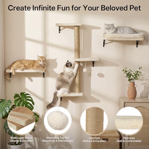Endark 5‑in‑1 Cat Wall Shelves, Wall‑Mount Cat Climbing Furniture - Image 4