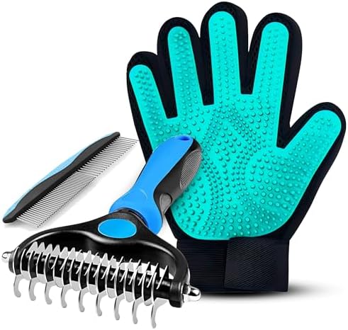 Pet Hair Removal Glove for Dogs & Cats – Dog Grooming Gloves for Shedding by Unknown