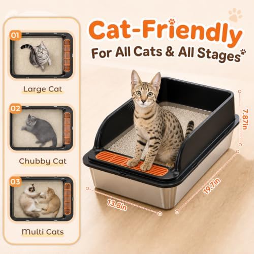 Jotesnew Stainless Steel Cat Litter Box - Image 4