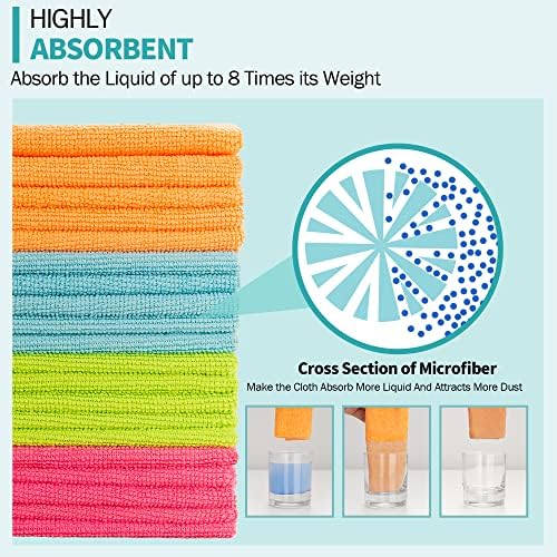Microfiber Cleaning Cloth, 20 Pack Cleaning Rags, Washable Reusable Microfiber - Image 3