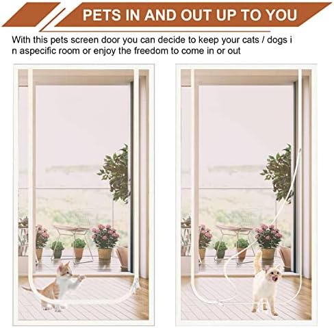 Dixutzi Reinforced Cat Screen Door Fits Door Size 34''x 80'', Heavy Duty Pets - Image 4
