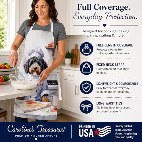 Caroline's Treasures Bernedoodle The Chef Apron Cooking Kitchen Server Baking - Image 4