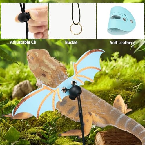 Adjustable Lizard Leather Leash Harness and Bearded Dragon Carriers Sling - Image 4