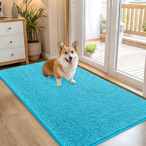 OLANLY Dog Door Mat for Muddy Paws 54x32, Super Absorbent Chenille Mud Mat by OLANLY