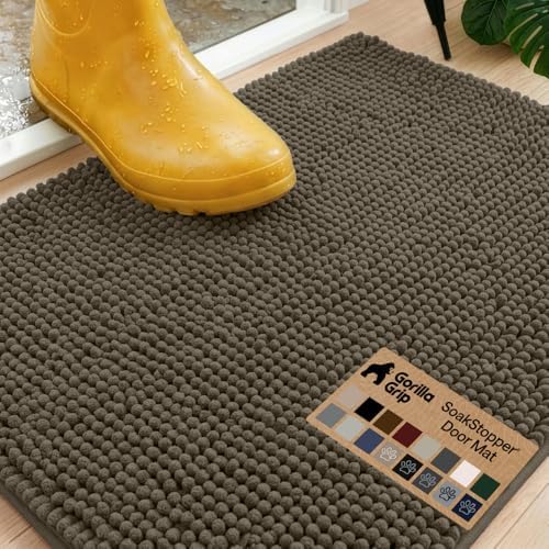 GORILLA GRIP SoakSTOPPER Dog Door Mat, Machine Wash Dry, 30x20 Cappuccino by GorillaGrip