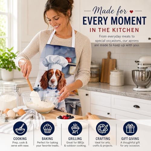 Caroline's Treasures Welsh Springer Spaniel The Chef Apron Cooking Kitchen - Image 6