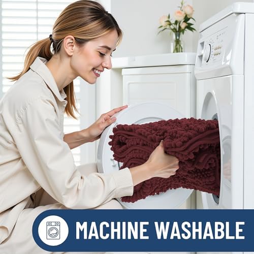 Smiry Bathroom Rugs 59X24, Extra Soft Rubber Backing Chenille Bath Mats - Image 6