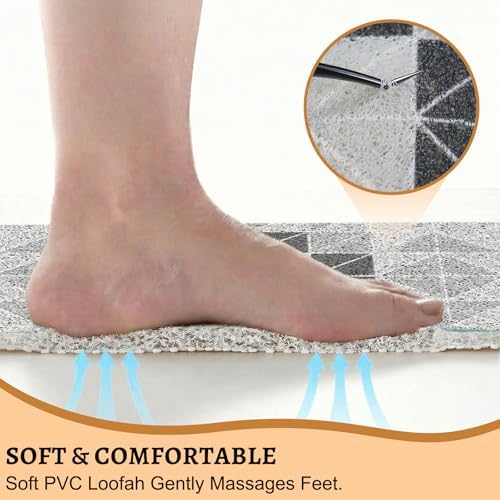 Anti Slip Loofah Shower Mat, Quick Drying Bathtub Mat - Image 4