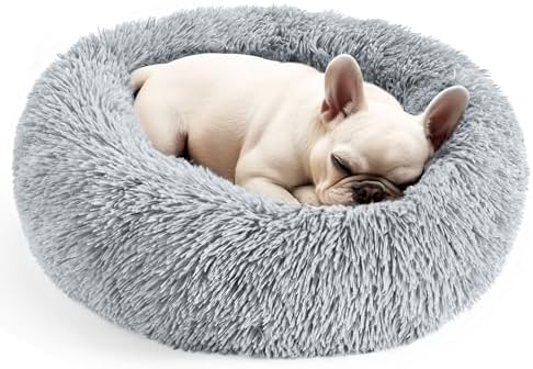 Dogs Bed for Small Dogs, Anti-Anxiety Washable Round Bed by Hoewina