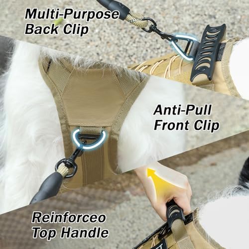 No Pull Tactical Dog Harness for Large Dogs, Service Dog Vest - Image 4