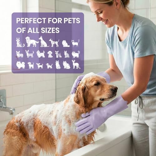 Silicone Pet Grooming Gloves Dog Washing Gloves - Image 5