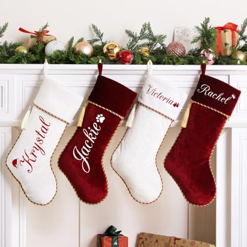 Personalized Christmas Stockings with Names 6 Pack, Velvet - Image 2