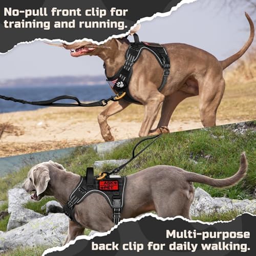 rabbitgoo Tactical Dog Harness for Large, No Pull Military Service Vest - Image 5