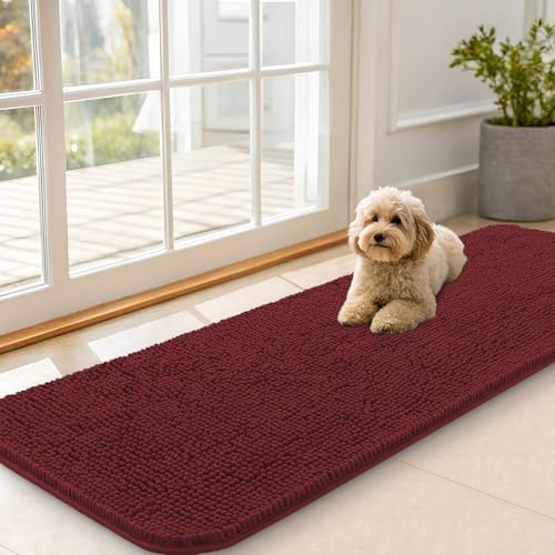 OLANLY Dog Door Mat for Muddy Paws 59x20, Super Absorbent Chenille Mud Mat by OLANLY