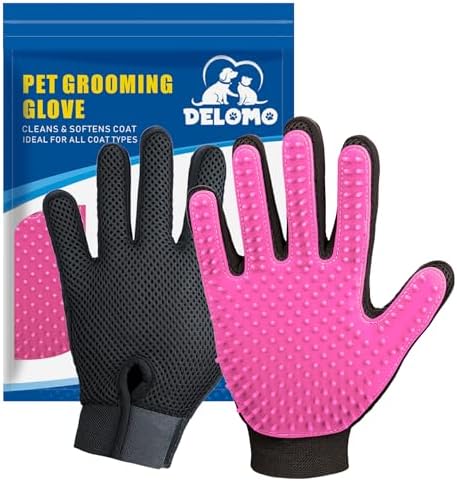 Pet Hair Removal Glove with 255 Silicone Tips by DELOMO