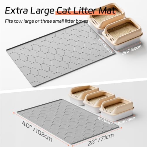 Bulkniu Silicone XL Cat Litter Mat, Raised Edge Waterproof - Image 5
