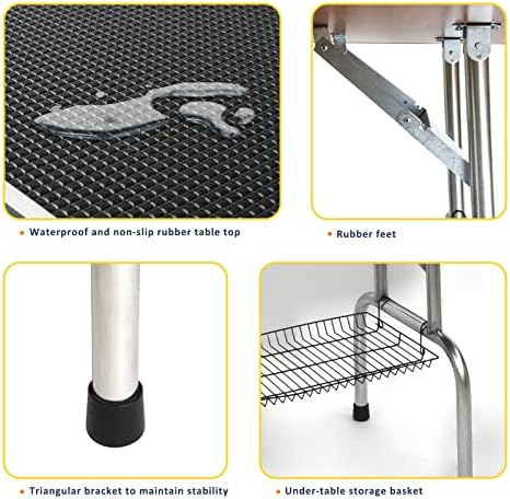 ROOMTEC 46" Dog Grooming Table, Foldable Home Pet Bathing Station - Image 4