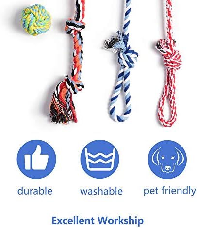 Fida Dog Rope Toys, 4 Pack Cotton Puppy Teething and Chew Toys - Image 3