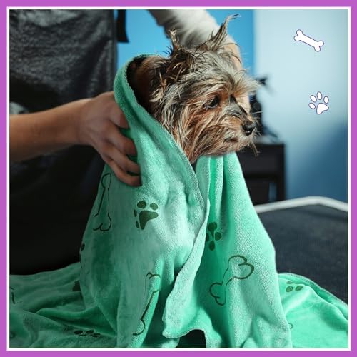 8 Pcs Dog Towel for Drying, 18 x 28 Inch, Dog Paw and Bone, Classic Color - Image 4