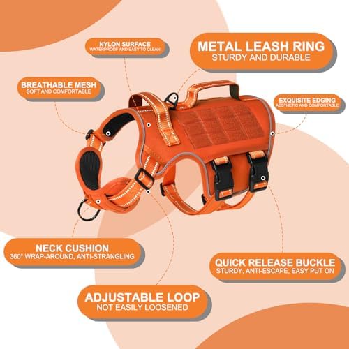 Dog Harness for Large Dogs, No Pull Tactical Vest - Image 5