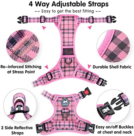 PoyPet Plaid Dog Harness Small, No Pull Vest - Image 3