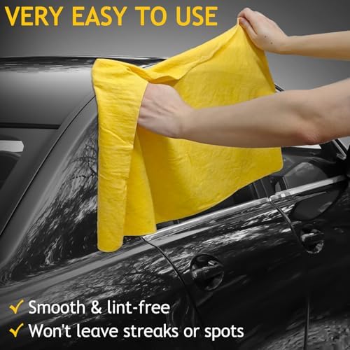 6 Pack Shammy Cloth for Car Drying 26”x17”, Absorbent Chamois Towel for Car - Image 6