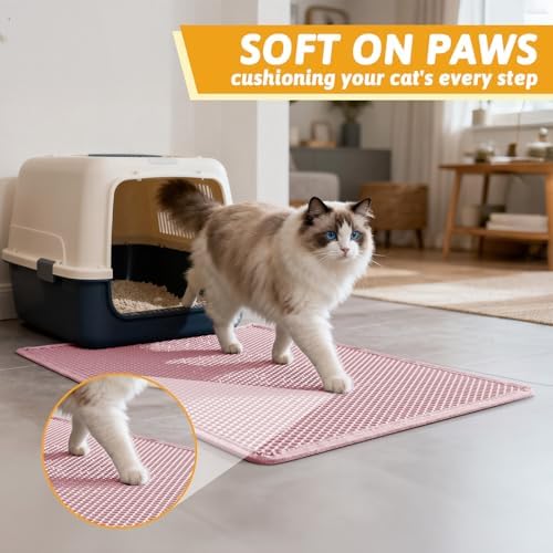 Pieviev Litter Box Mat, Double-Layer Urineproof Design - Image 4