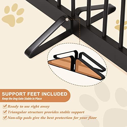 PUPETPO Freestanding Pet Gate for Dogs, Indoor Wooden Foldable Dog Gate for - Image 3