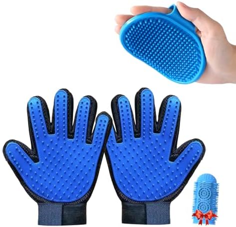 Pet Grooming Set with Dog Washing Gloves by 1TO3GO