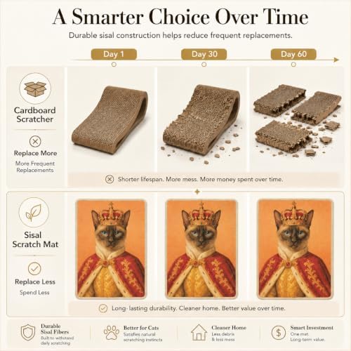 Art Sisal Cat Scratcher Mat, Cat Wall Scratchers - Image 4
