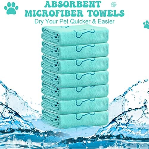 Peryiter 8 Pcs Dog Towels Pet Bath Drying Towels 55 x 28 Inches Large Absorbent - Image 2