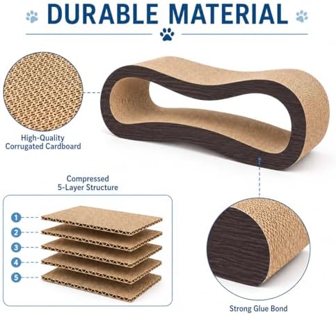 Simple Delxue 2 in 1 Large Cardboard Cat Scratcher Lounger，Cat Scratching Board - Image 6