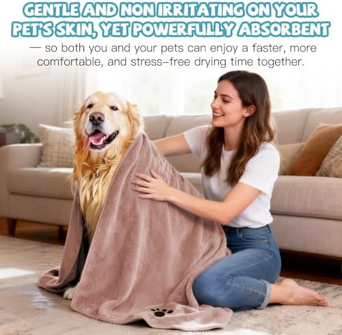 Puomue Microfiber Dog Towels for Drying Dogs, Super Absorbent and Soft Pet - Image 5