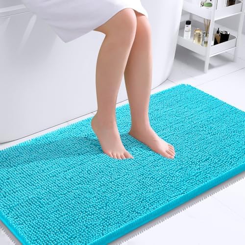 OLANLY Bathroom Runner Rugs 44x24, Soft Absorbent Chenille Bath Rugs, Rubber by OLANLY