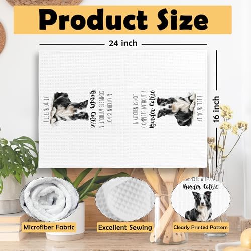 Border Collie Dog Kitchen Towels Set of 2, Funny Dog Kitchen Decor, Dogs Gifts - Image 6