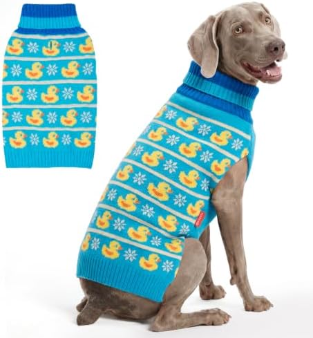 KYEESE Dog Sweater for Medium Large Dogs Turtleneck Thick Knit, Duck by KYEESE