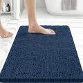 Bcoimo Small Bath Rug Mat, Chenille Extra Soft Navy Bathroom Mats by Bcoimo